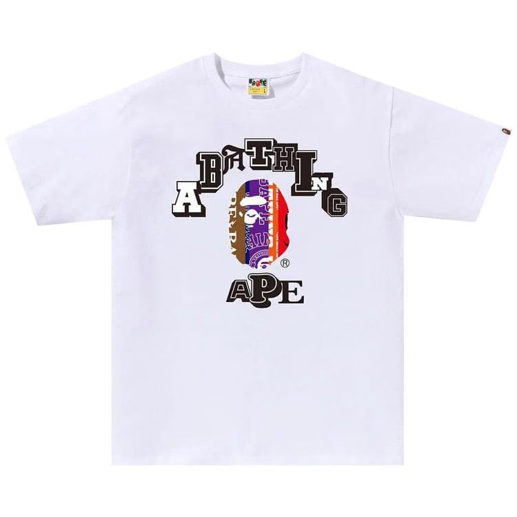 BAPE Fans Scarf College T-Shirt White