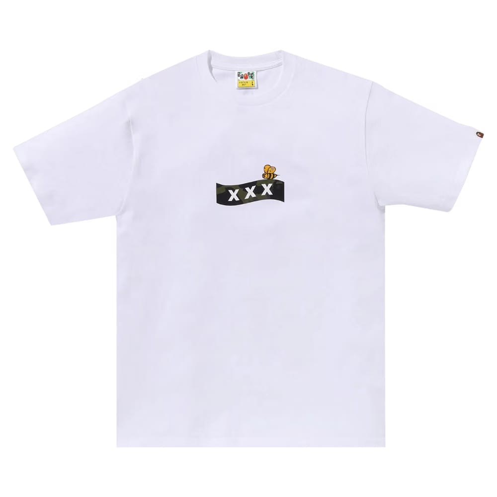 BAPE x GOD SELECTION XXX Tee 'White'