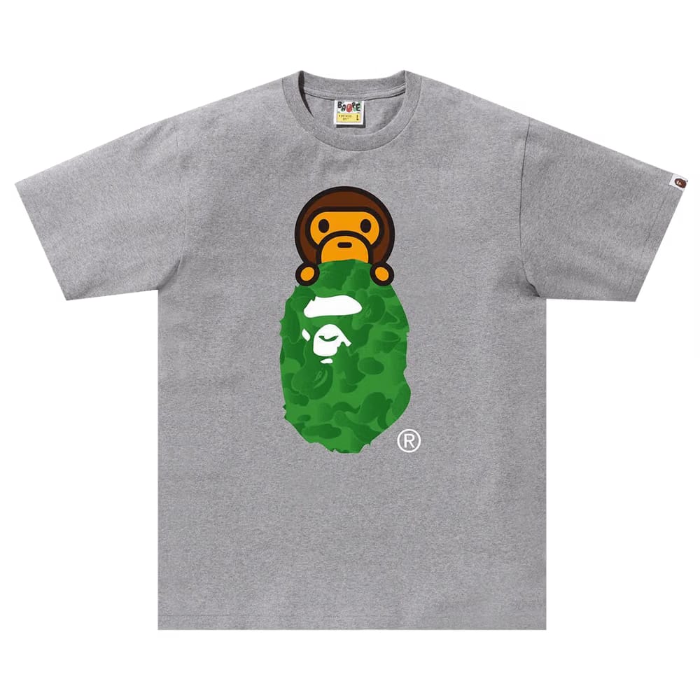BAPE Ink Camo Milo On Ape Head T-Shirt Grey