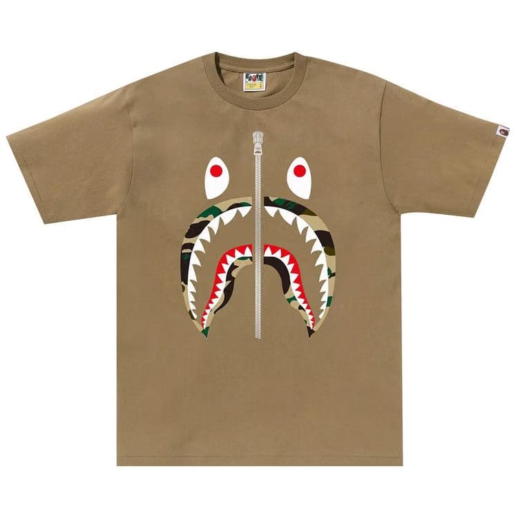 BAPE 1st Camo Shark T-Shirt Beige/Yellow