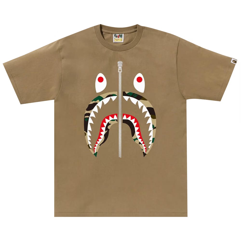 BAPE 1st Camo Shark T-Shirt Beige/Yellow