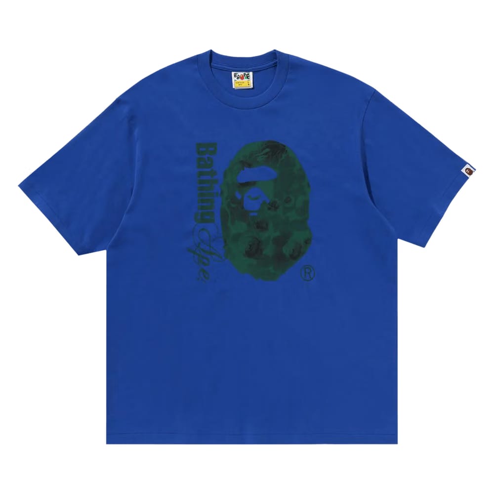 BAPE Floral Solid Camo Ape Head Relaxed Fit T-Shirt Blue
