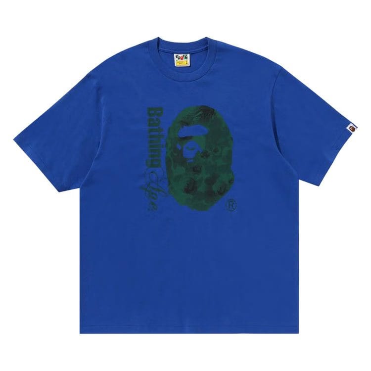 BAPE Floral Solid Camo Ape Head Relaxed Fit T-Shirt Blue