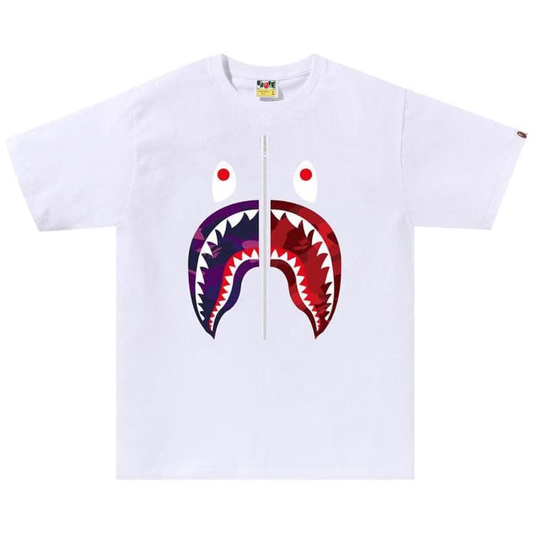 BAPE Color Camo Separate Shark T-Shirt White/Purple