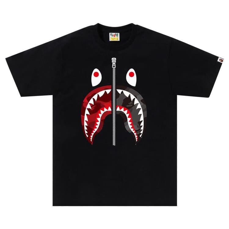 BAPE Color Camo Separate Shark T-Shirt Black/Red