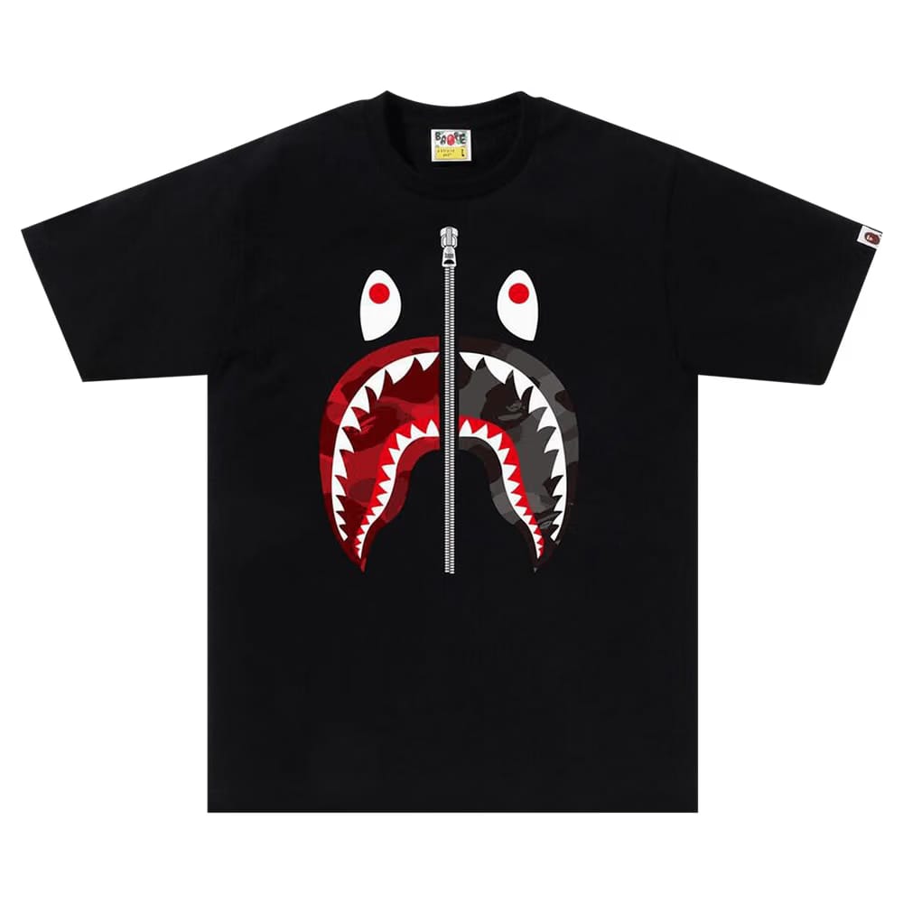 BAPE Color Camo Separate Shark T-Shirt Black/Red