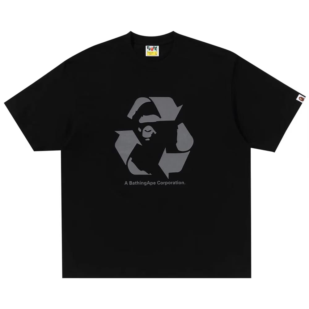 BAPE Recycle Motif Relaxed Fit T-Shirt Black