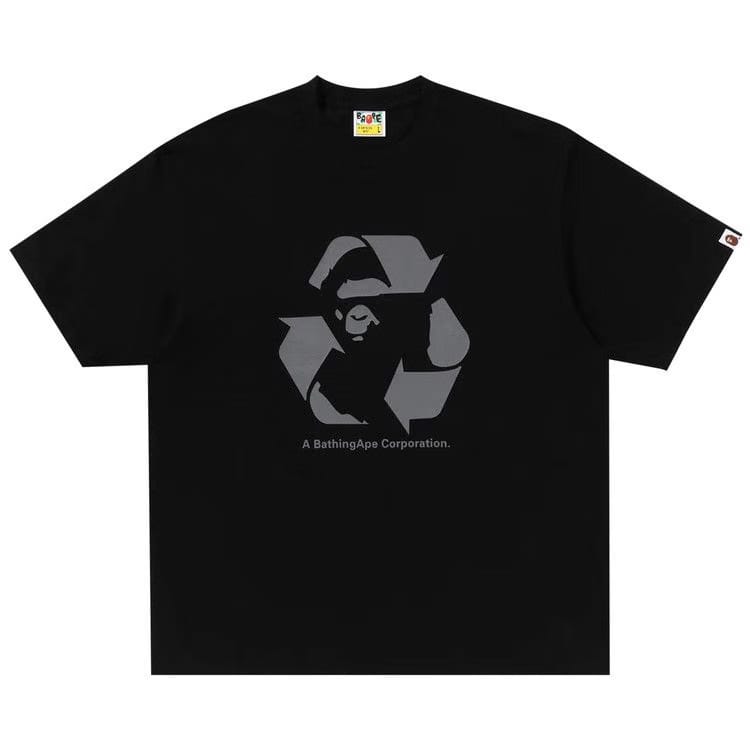 BAPE Recycle Motif Relaxed Fit T-Shirt Black