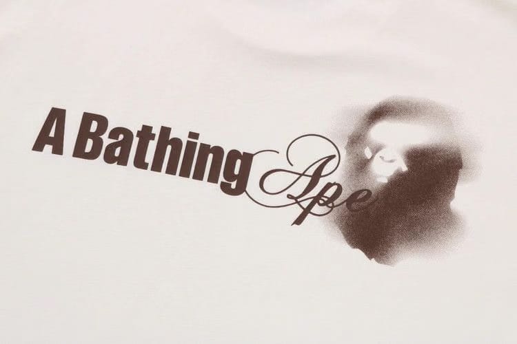 BAPE Water Print Logo Relaxed Fit T-Shirt Ivory