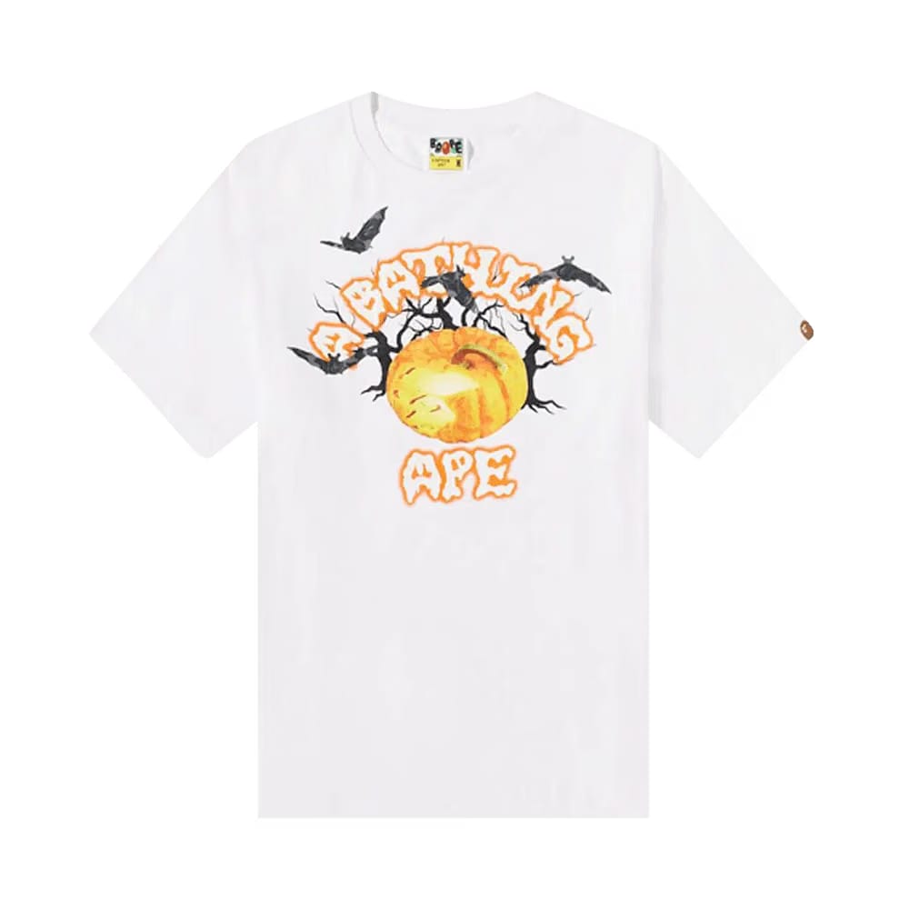 BAPE Halloween Jack O' Lantern College T-Shirt White