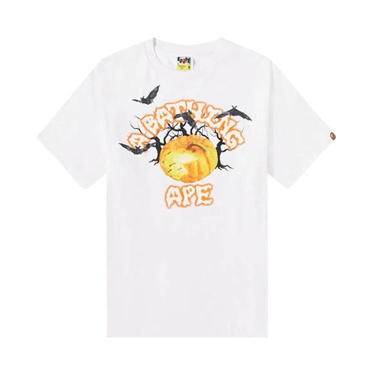 BAPE Halloween Jack O' Lantern College T-Shirt White