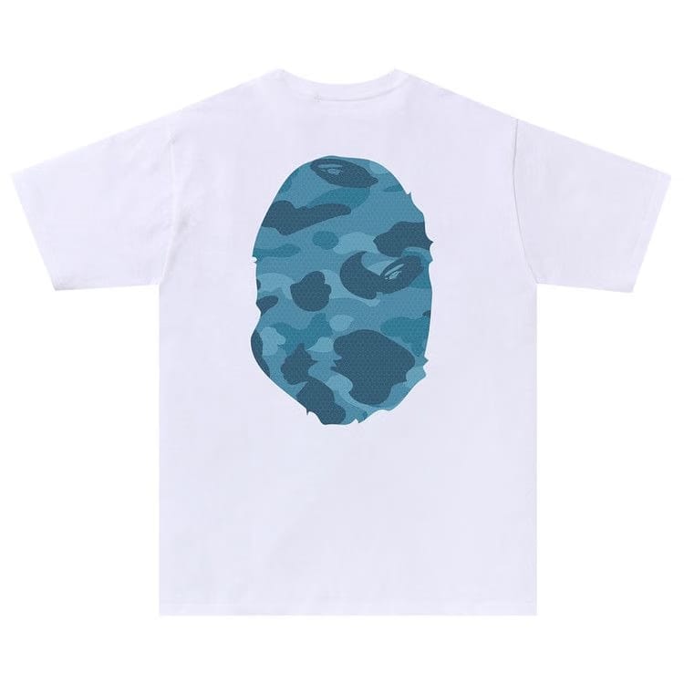 BAPE Honeycomb Camo Big Ape Head T-Shirt White/Blue