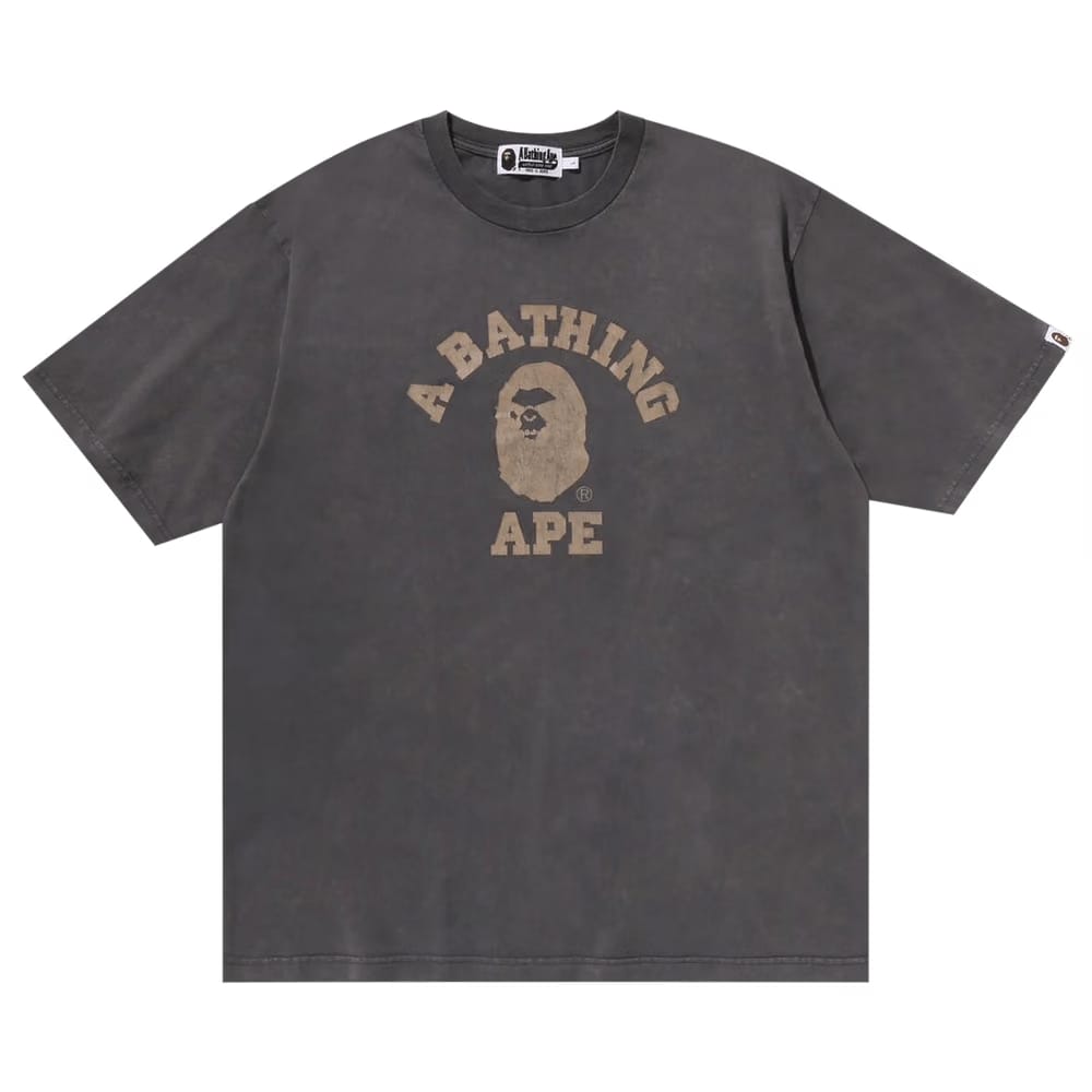 BAPE Overdye College Relaxed Fit T-Shirt Charcoal