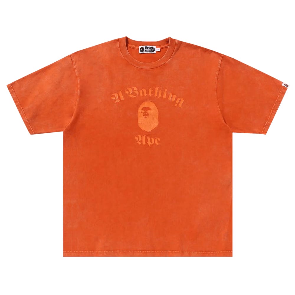 BAPE A Bathing Ape Overdye Relaxed Fit T-Shirt Orange