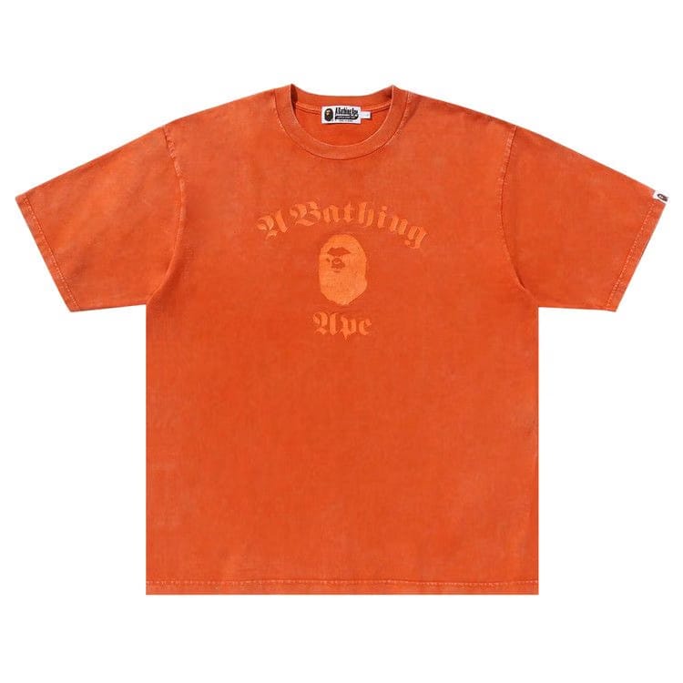 BAPE A Bathing Ape Overdye Relaxed Fit T-Shirt Orange
