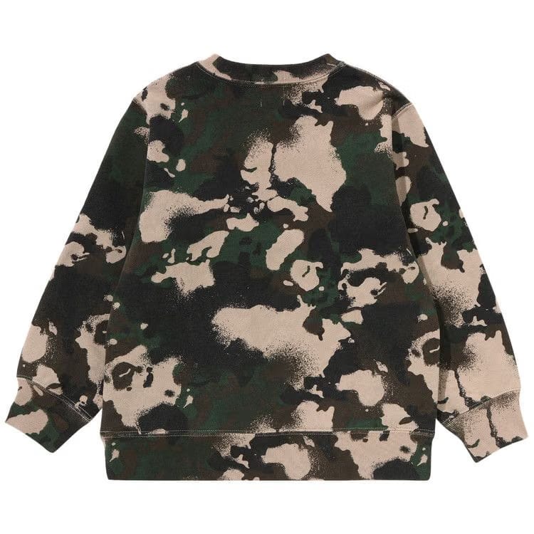 BAPE Kids Map Camo Bape Crewneck Sweatshirt Green