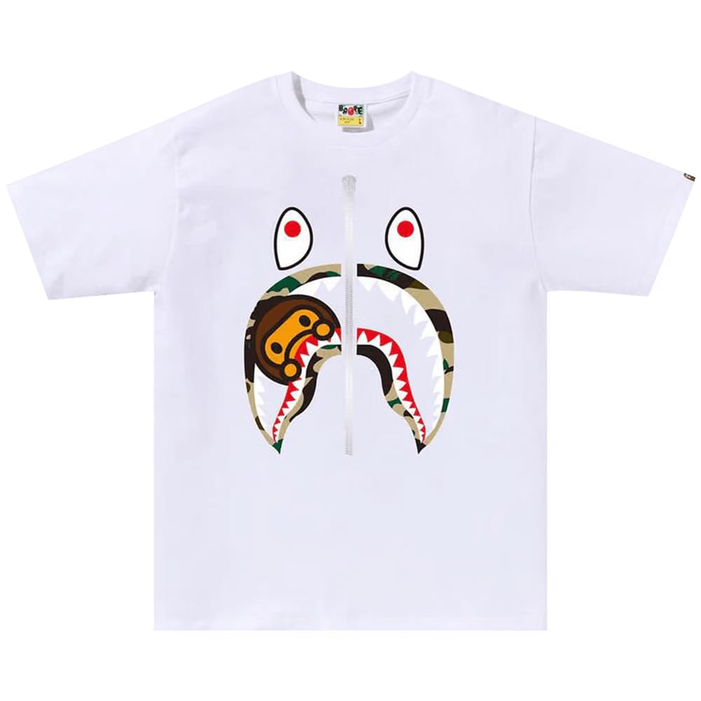 BAPE 1st Camo Milo Shark T-Shirt White/Yellow