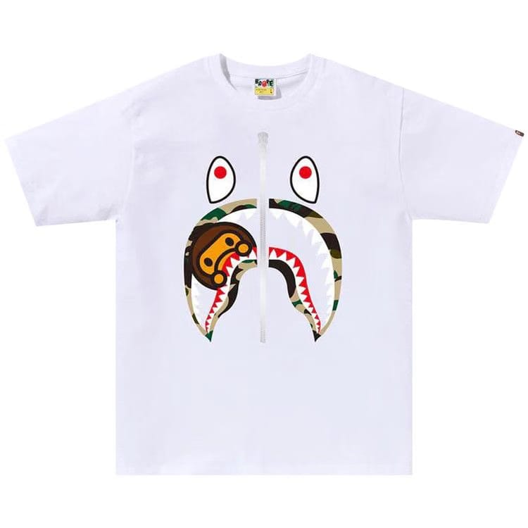 BAPE 1st Camo Milo Shark T-Shirt White/Yellow