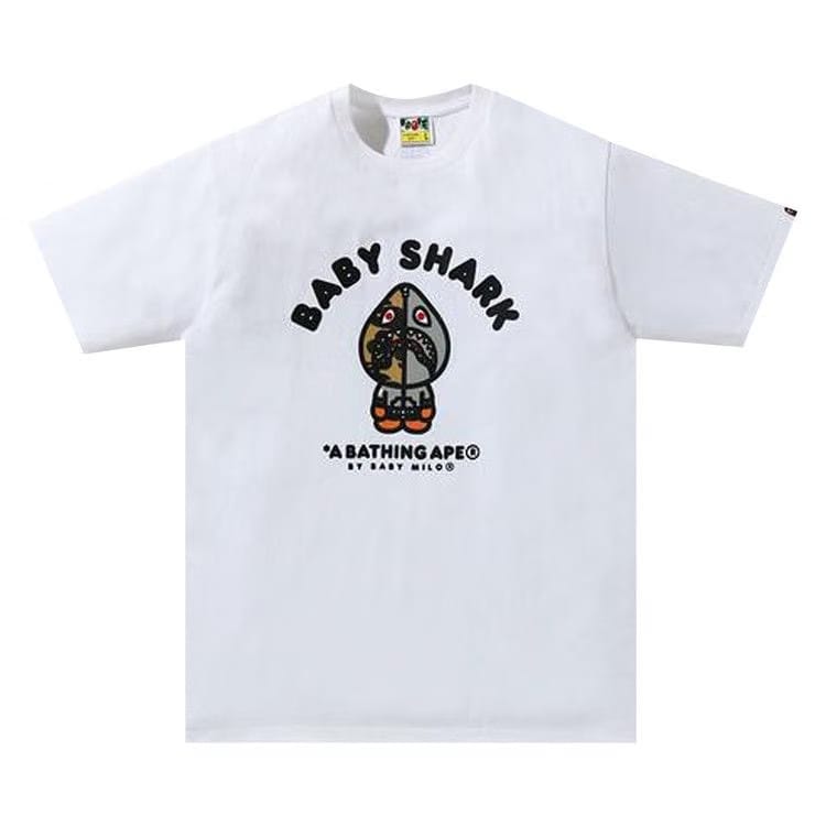 BAPE Baby Milo Shark College T-Shirt White/Grey