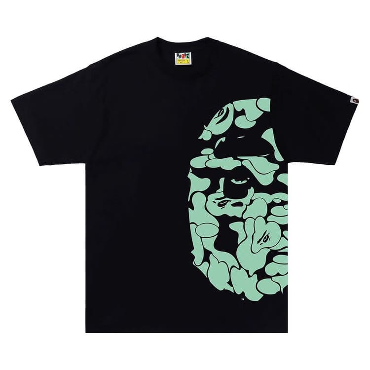 BAPE Glow In The Dark Camo Side Big Ape Head T-Shirt Black