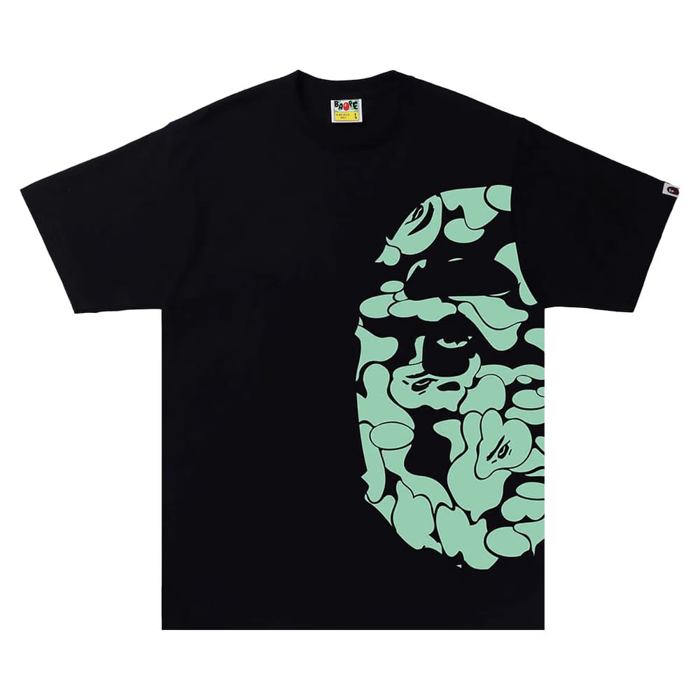 BAPE Glow In The Dark Camo Side Big Ape Head T-Shirt Black