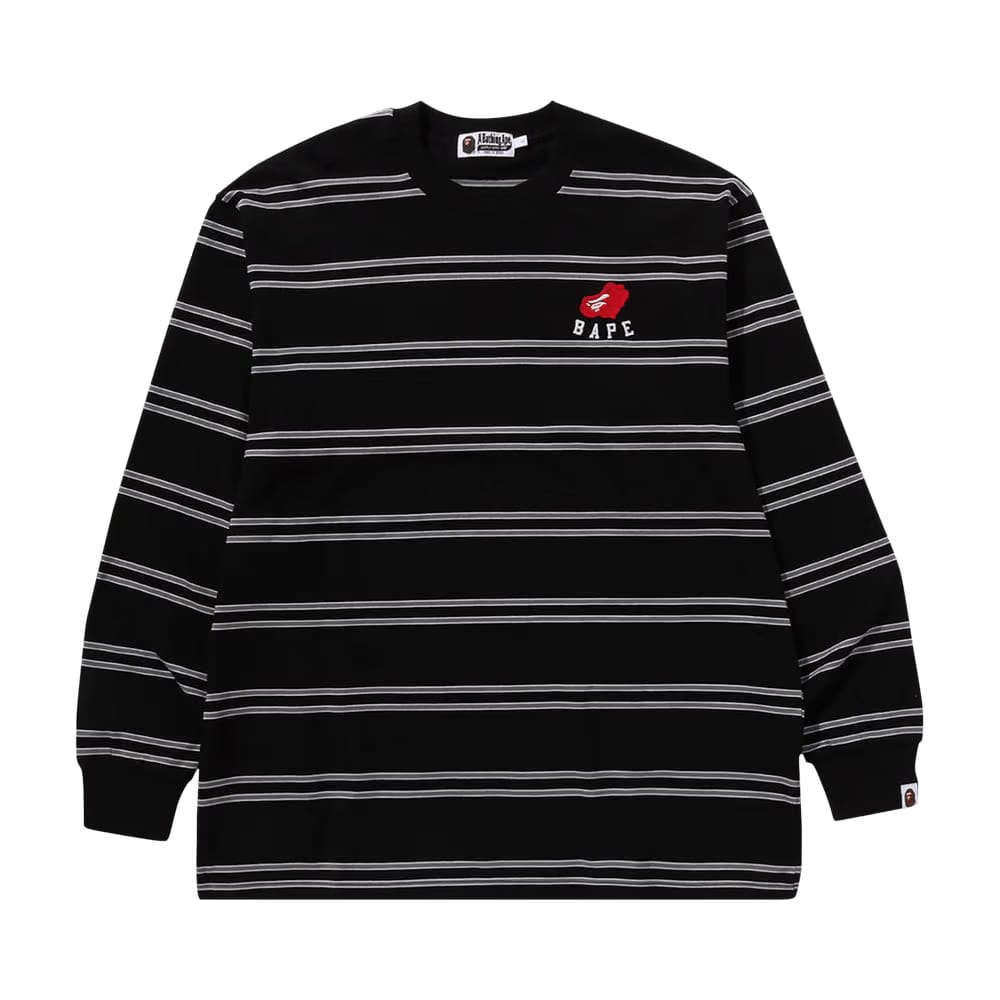BAPE Ape Heart Hoop Long-Sleeve T-Shirt Black