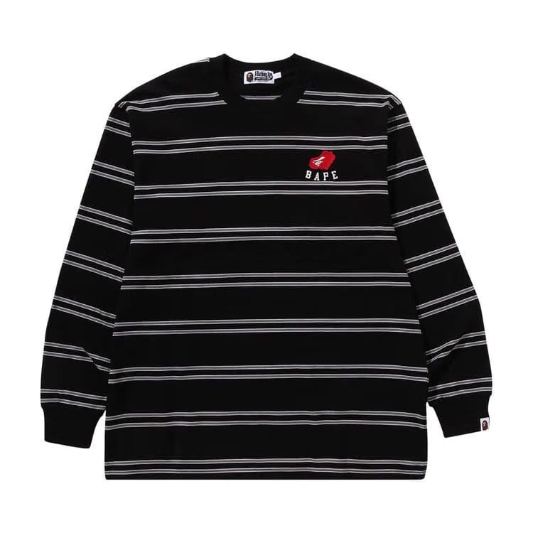 BAPE Ape Heart Hoop Long-Sleeve T-Shirt Black