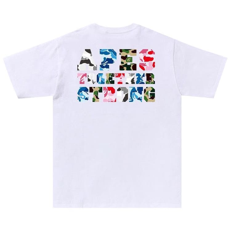 BAPE ABC Camo Crazy College ATS T-Shirt White