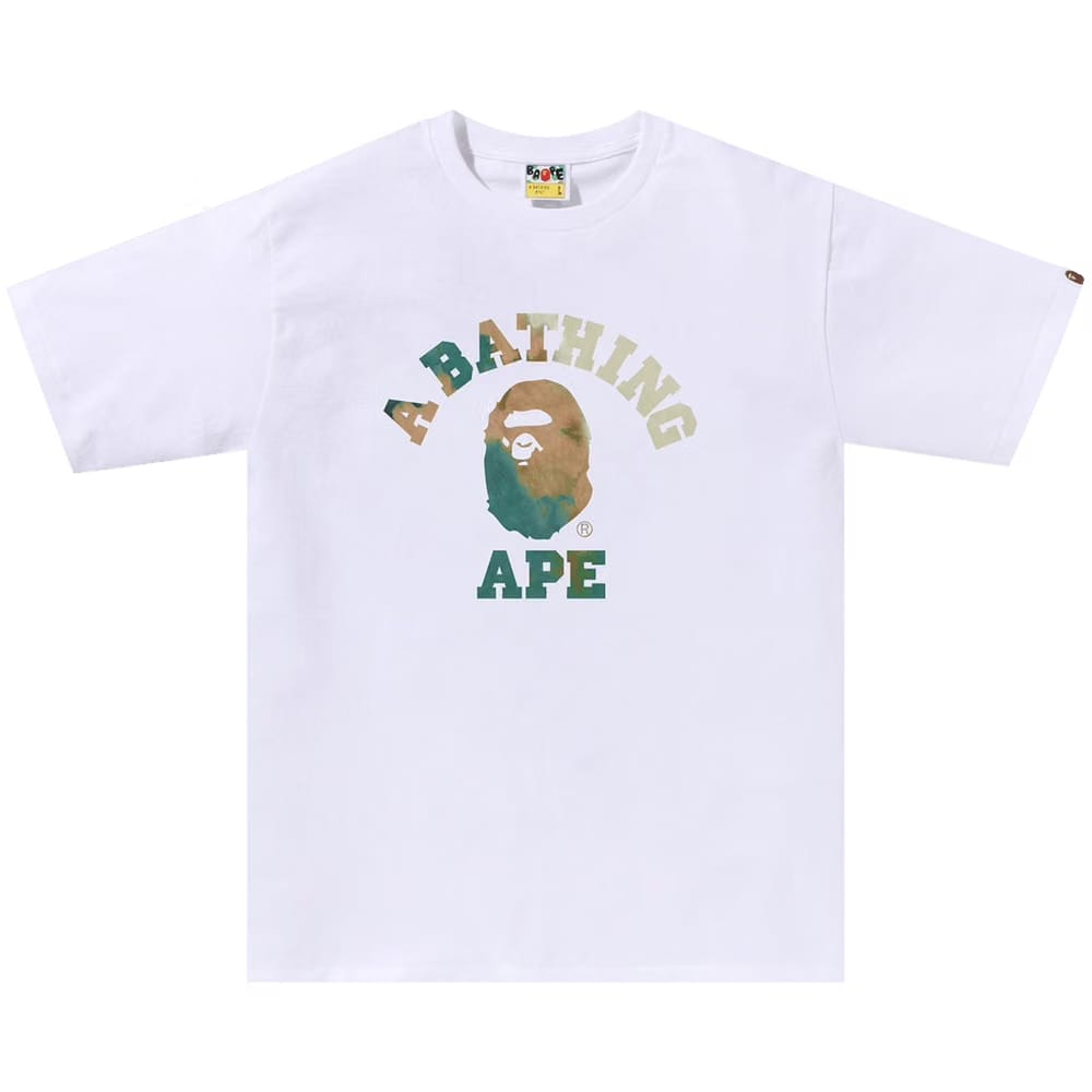 BAPE Tie Dye College T-Shirt White/Beige