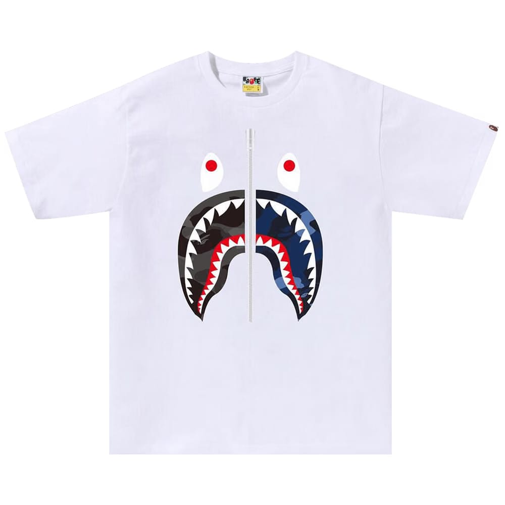 BAPE Color Camo Separate Shark T-Shirt White/Black