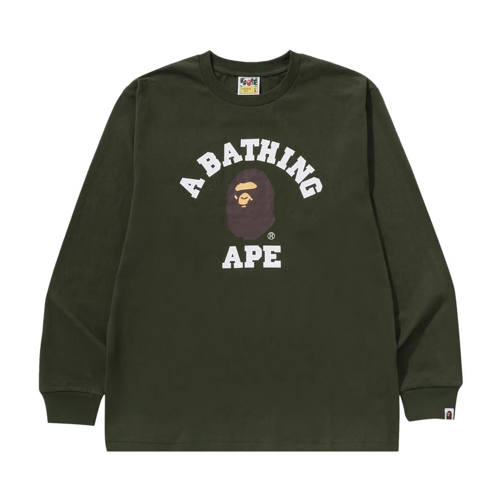 BAPE College Long-Sleeve T-Shirt Olive Drab