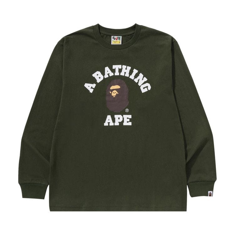 BAPE College Long-Sleeve T-Shirt Olive Drab