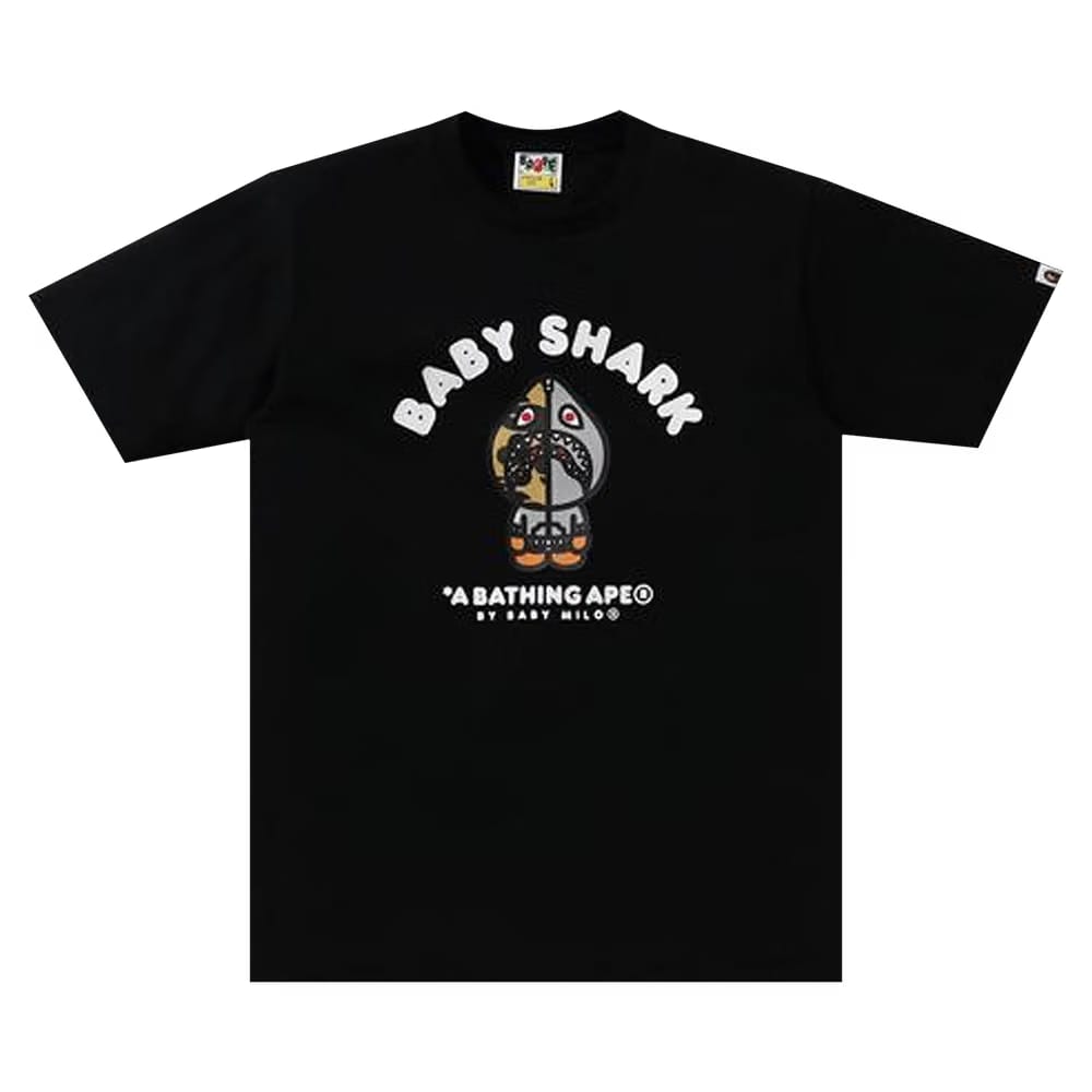 BAPE Baby Milo Shark College T-Shirt Black/Grey