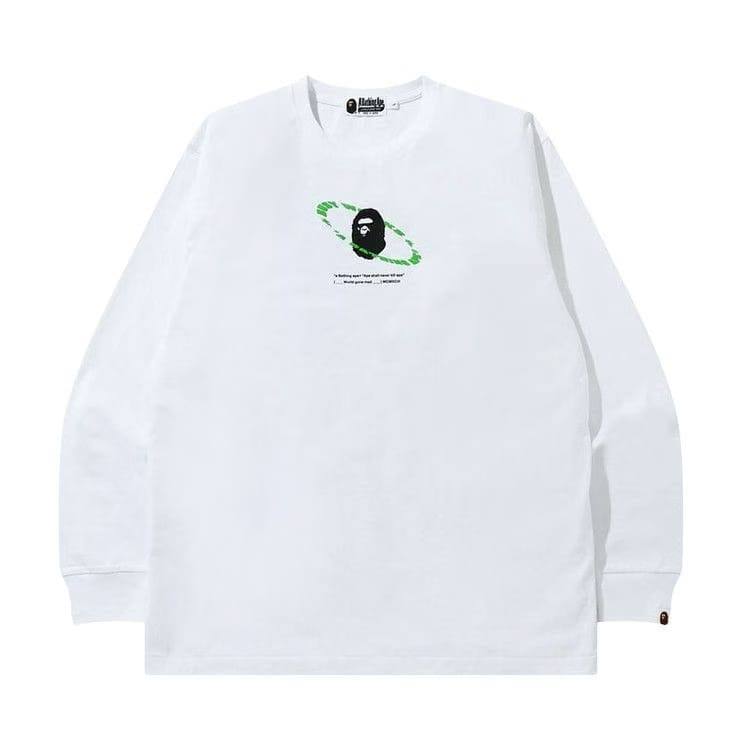 BAPE Universe Ape Loose Fit Long-Sleeve T-Shirt White