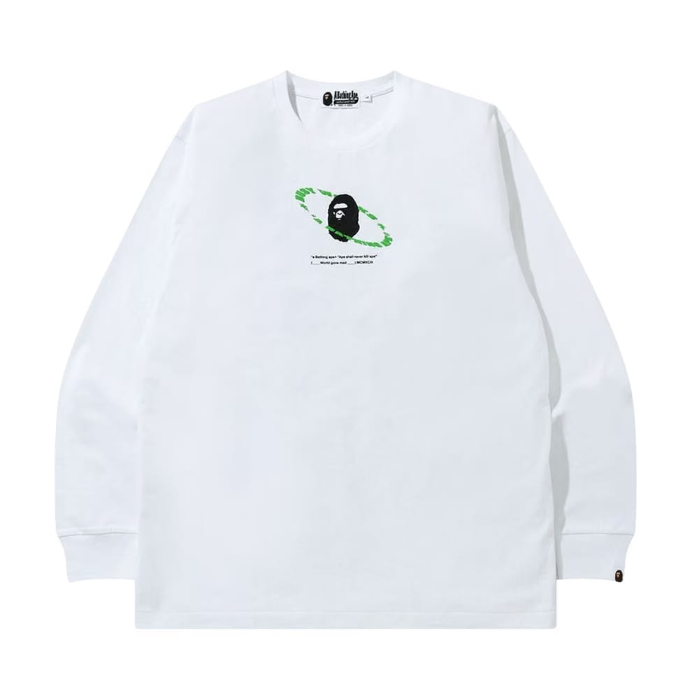 BAPE Universe Ape Loose Fit Long-Sleeve T-Shirt White