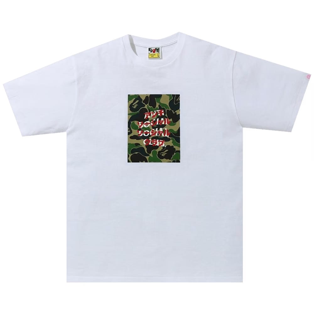 BAPE x Anti Social Social Club ABC Camo Box T-Shirt White/Green