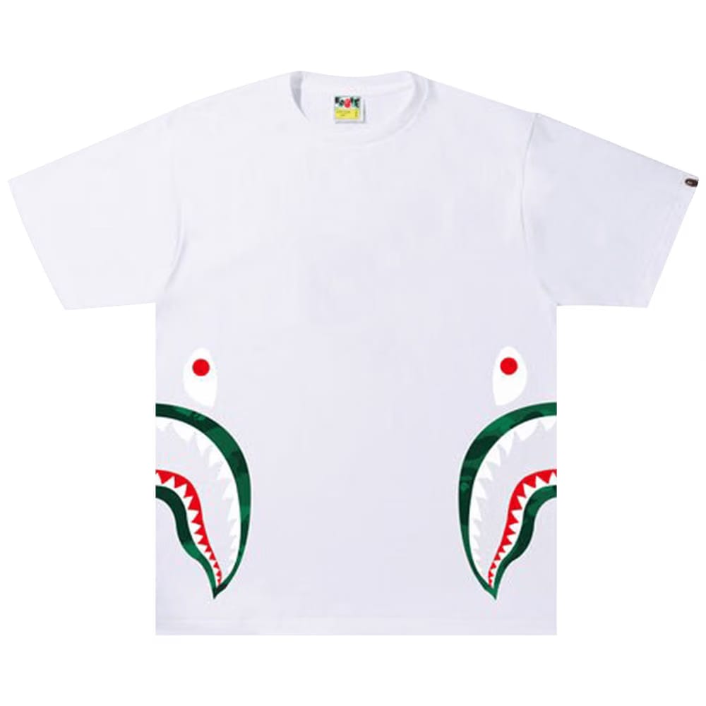 BAPE Color Camo Side Shark T-Shirt White/Green