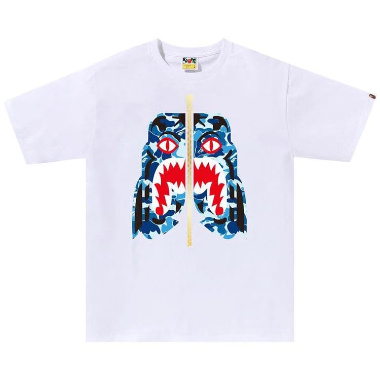 BAPE ABC Camo Tiger T-Shirt White/Blue