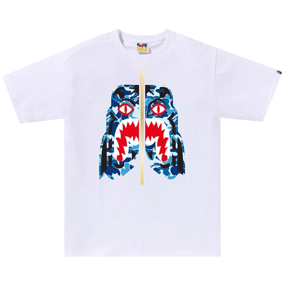 BAPE ABC Camo Tiger T-Shirt White/Blue