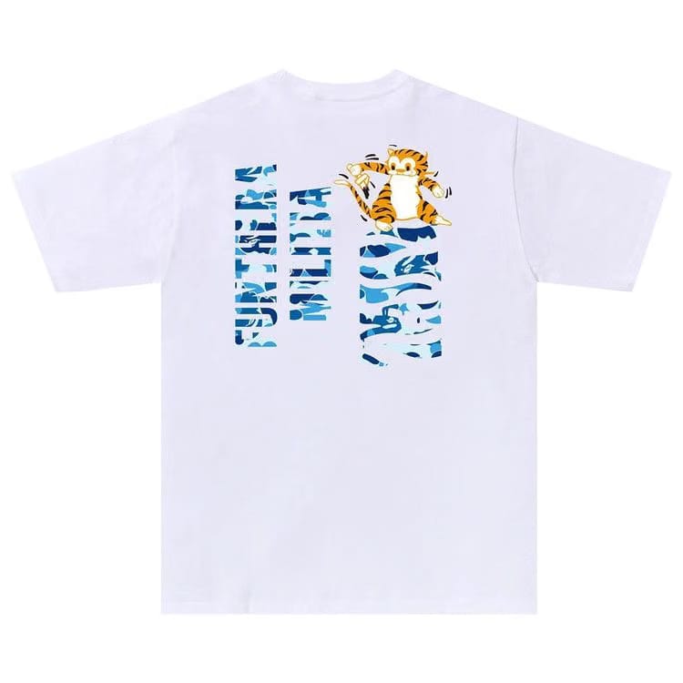 BAPE ABC Camo Tiger T-Shirt White/Blue