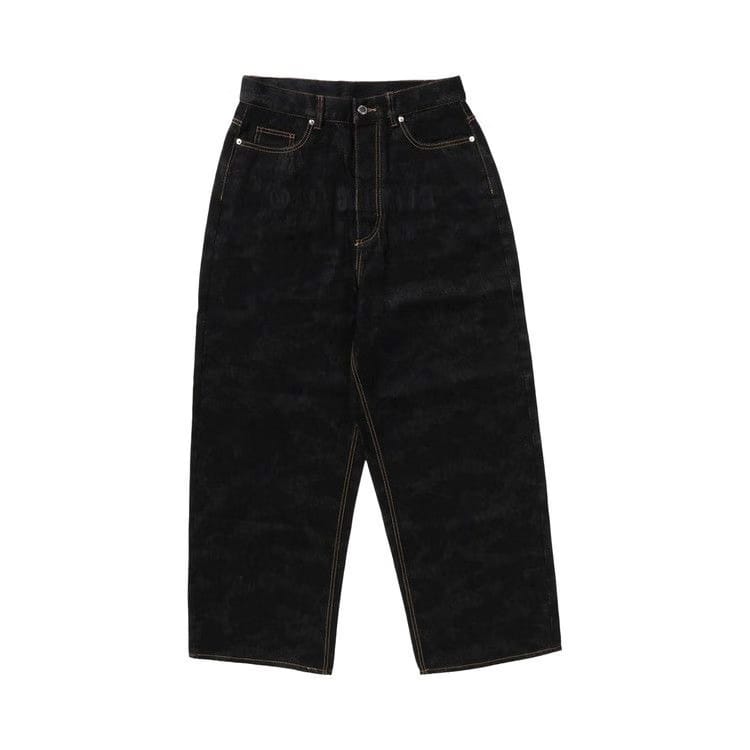 BAPE 1st Camo Destroyed Loose Fit Denim Pants Black