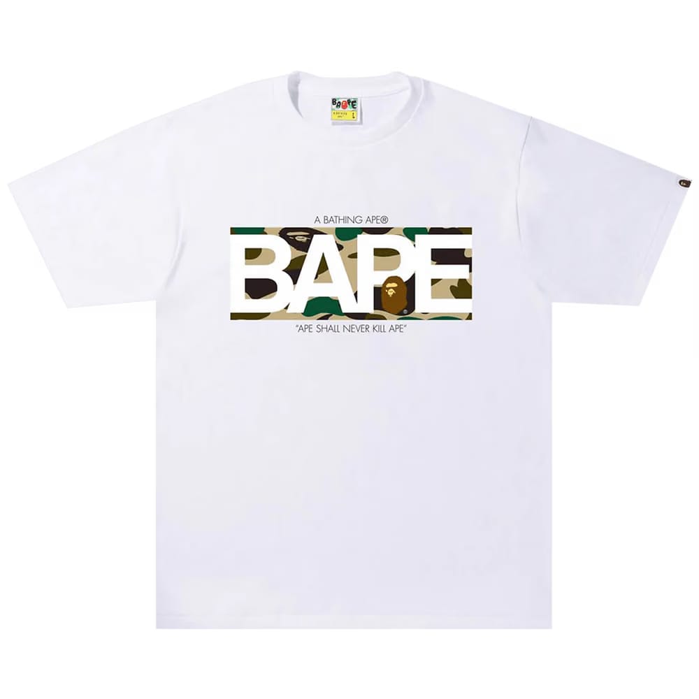 BAPE 1st Camo Logo T-Shirt White/Yellow
