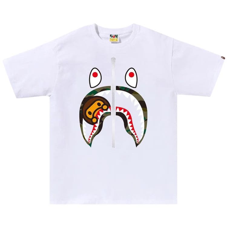 BAPE 1st Camo Milo Shark T-Shirt White/Green