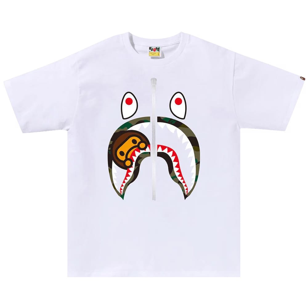 BAPE 1st Camo Milo Shark T-Shirt White/Green