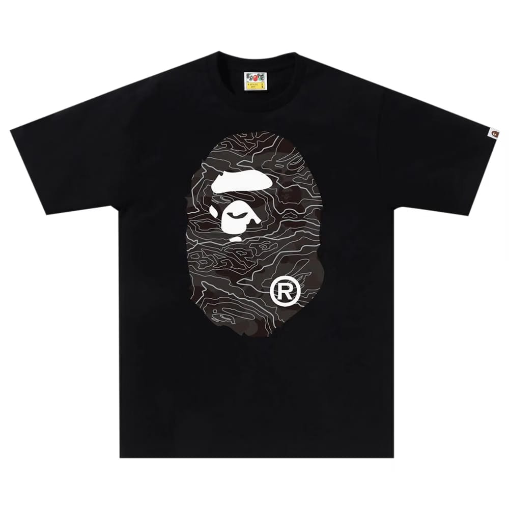 BAPE Layered Line Camo Big Ape Head T-Shirt Black/Black