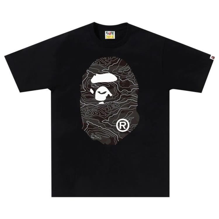BAPE Layered Line Camo Big Ape Head T-Shirt Black/Black