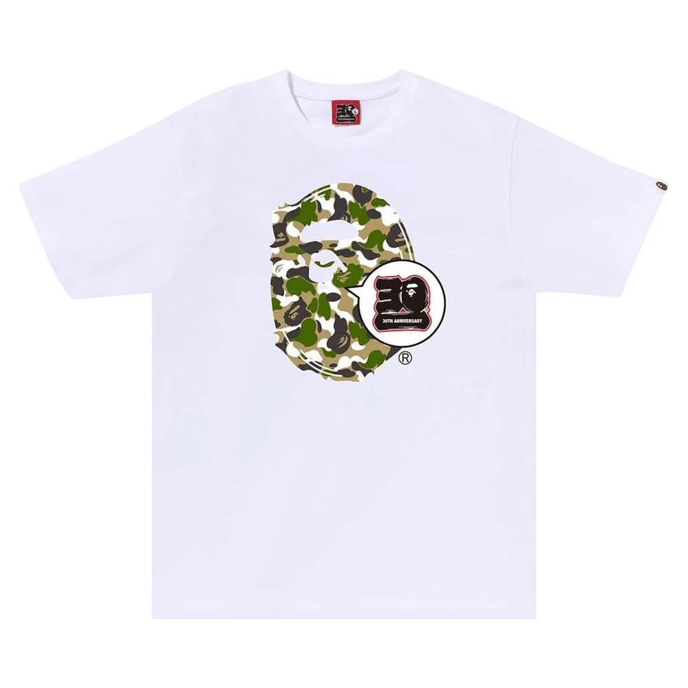 BAPE Store Zozotown 30th Anniversary Ape Head T-Shirt Set White