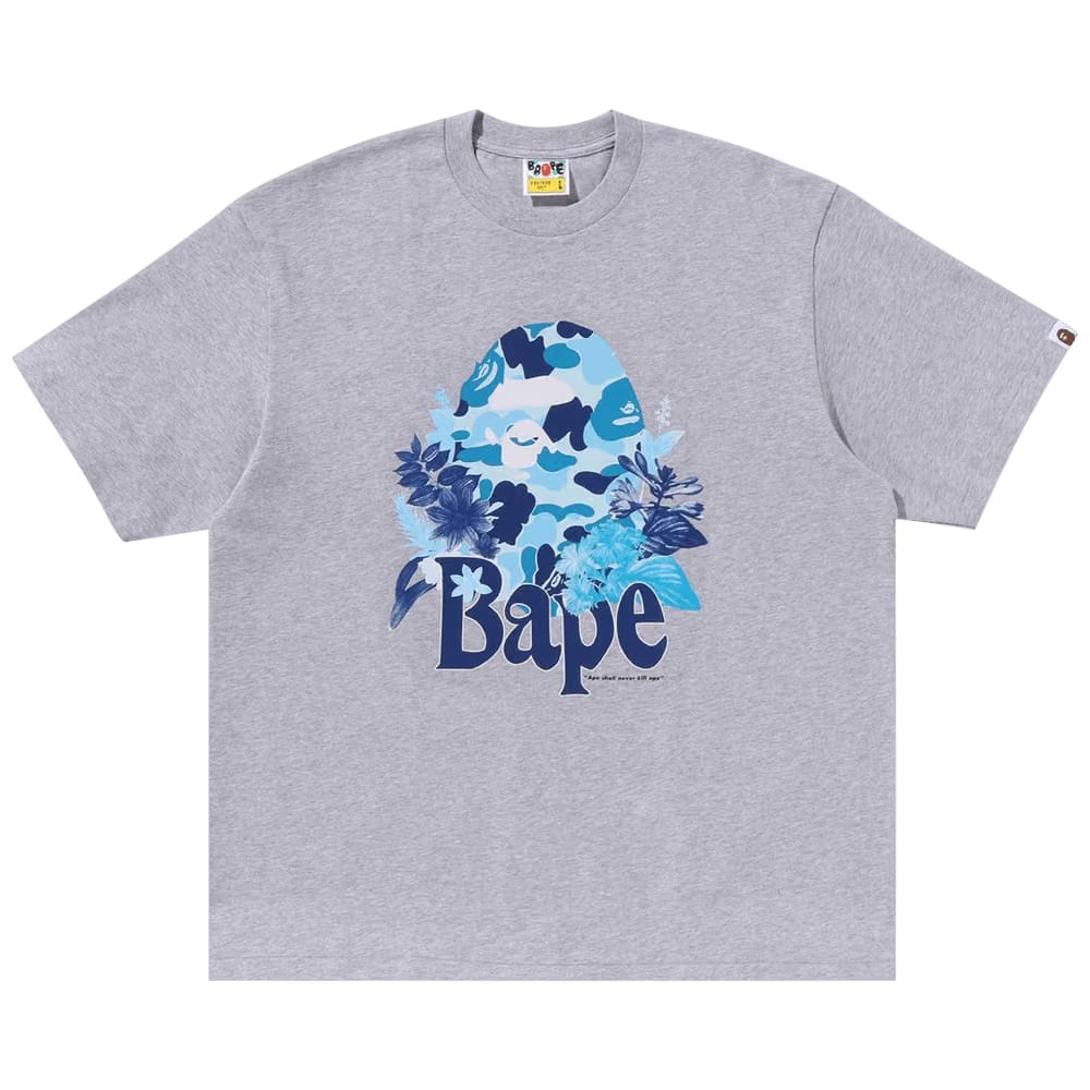 BAPE Floral Big Ape Head Relaxed Fit T-Shirt Grey