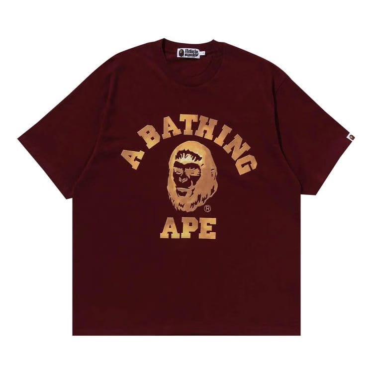 BAPE College Graphic T-Shirt Red