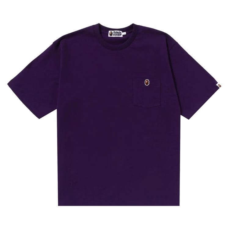 BAPE Ape Head One Point Relaxed Fit Pocket T-Shirt Purple
